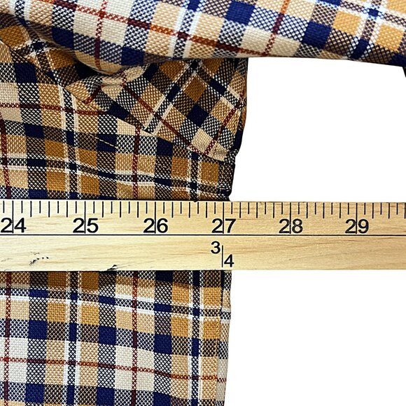 Daniel Cremieux Signature Collection Men Long Sleeve Shirt XL Brown Blue Plaid - Picture 8 of 10